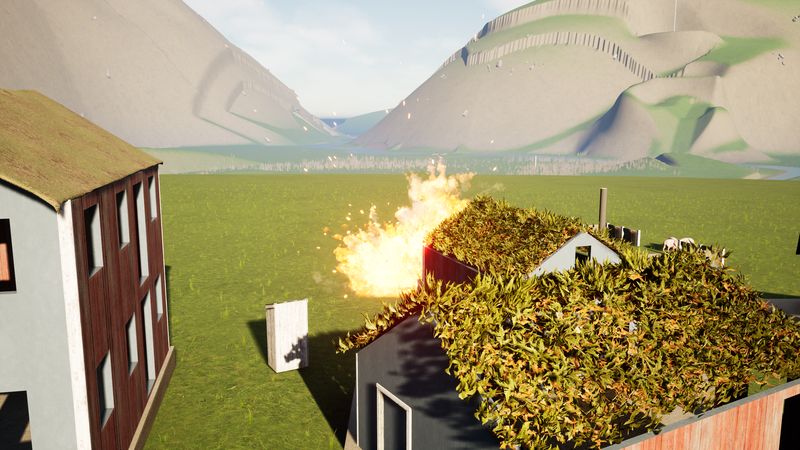 Fire strikes a human settlement.